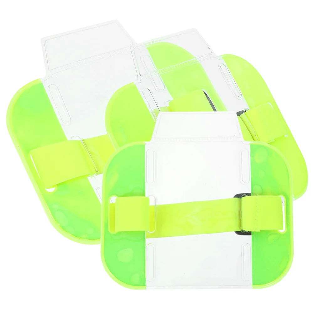 

3pcs Arm Holder Badge Holder Armb PVC Nylon Adjustable Clear Armb for Work Office Security Cards ange Pack