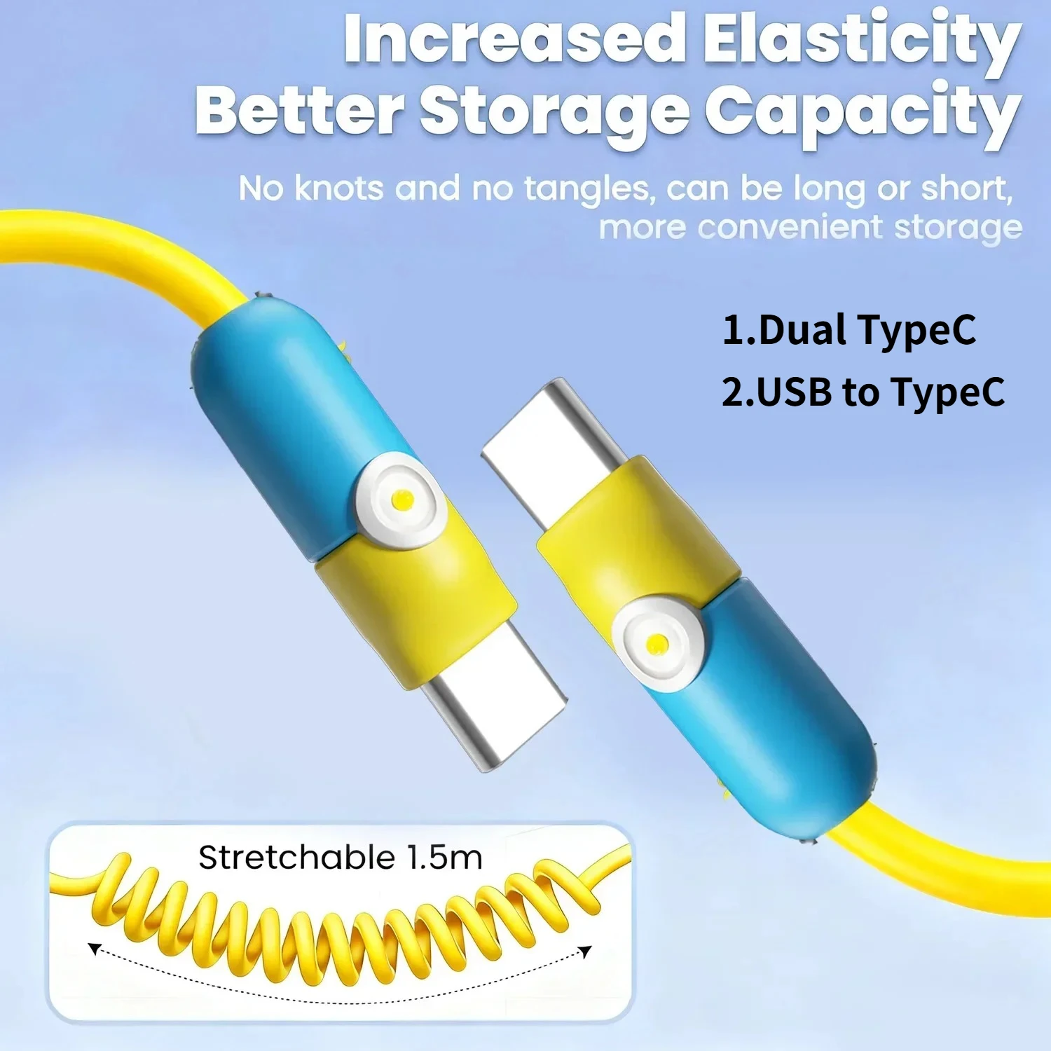 

Новый пружинный кабель для передачи данных, 6 А/100 Вт, быстрая зарядка, USB — Type-C/Type-C — Type-C, автомобильная быстрая зарядка, пружинная выдвижная способность на 1,2 метра