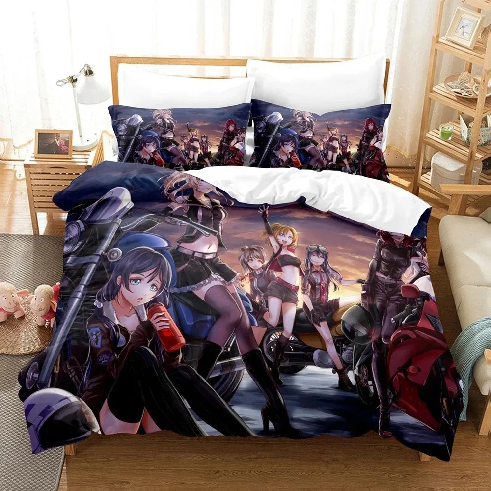 

Anime Love Live College Idol Festival Bedding Set 3D Printed Suitable for Bedroom Duvet Cover Set With Pillowcases Home Textile
