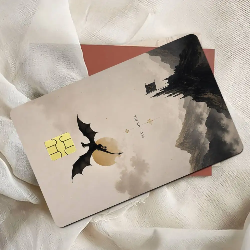 F-Fourth Wing Credit Card Skin Stickers For Bank Card Bus Metro Card Sticker Waterproof Gift