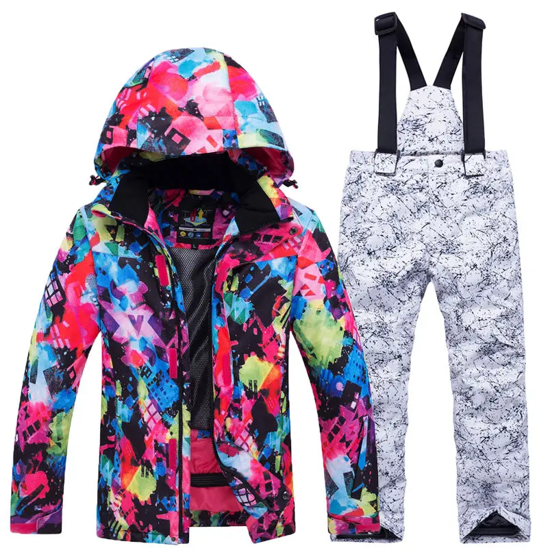 New Children's Snow Suits Winter Outdoor Warm Ski Suit Snowboard Clothes Waterproof Windproof Ice Snow Skiing Jacket Boys Girls