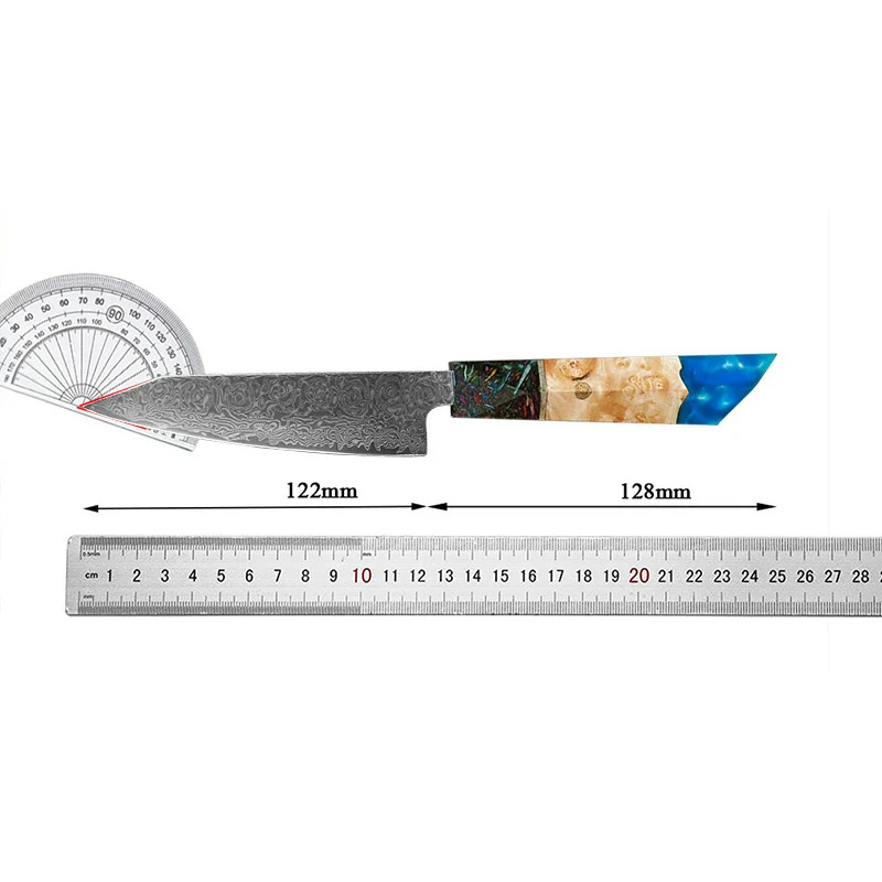 4.8 Inch Utility Knife 67 Layers Damascus Steel VG10 Blade Cleaver Paring BBQ Kitchen Knives Cooking Tools Resin & Wood Handle