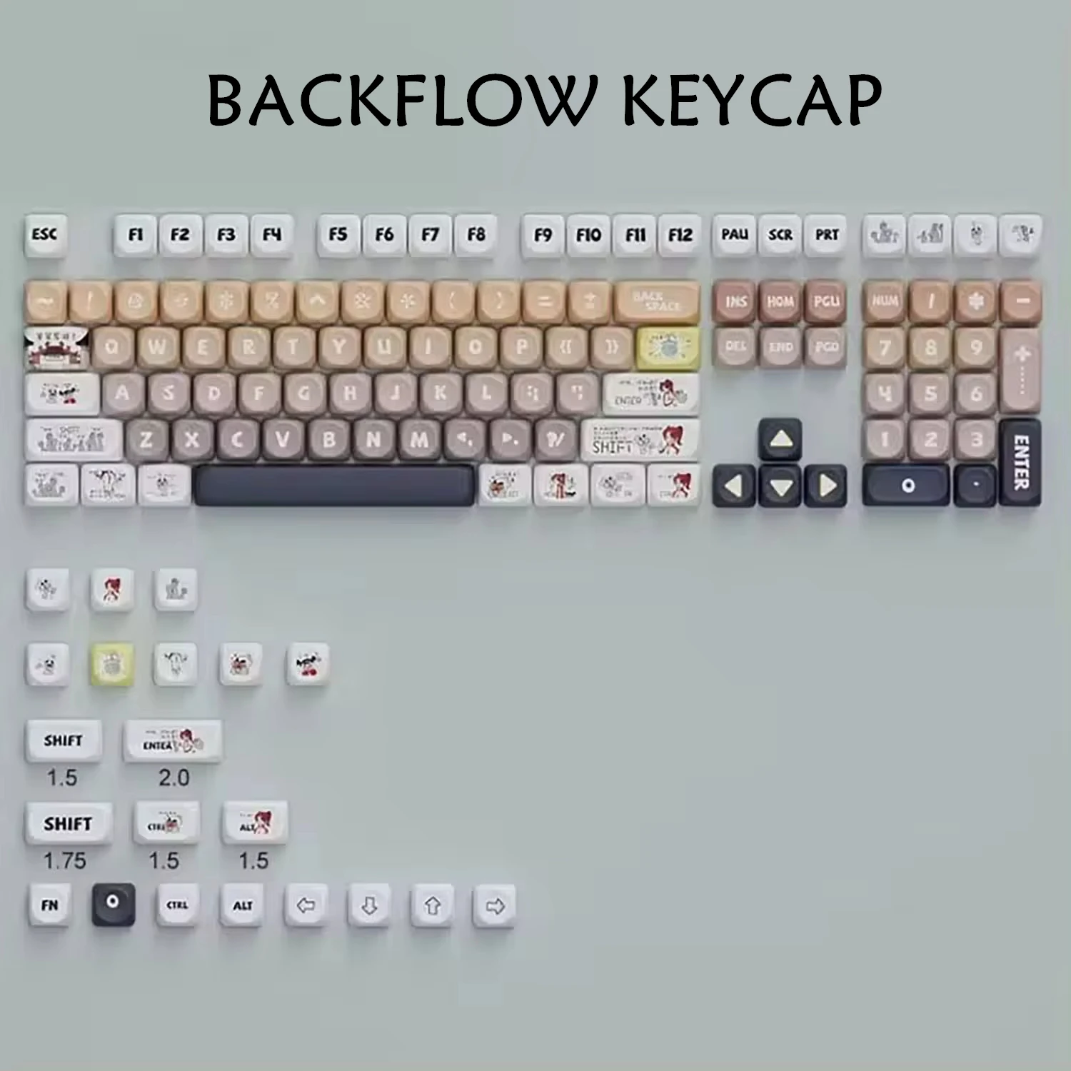 

Backflow bottle Keycap OQO Profile Mechanical keyboard Thermal sublimation Game Office Cute Round keycap set