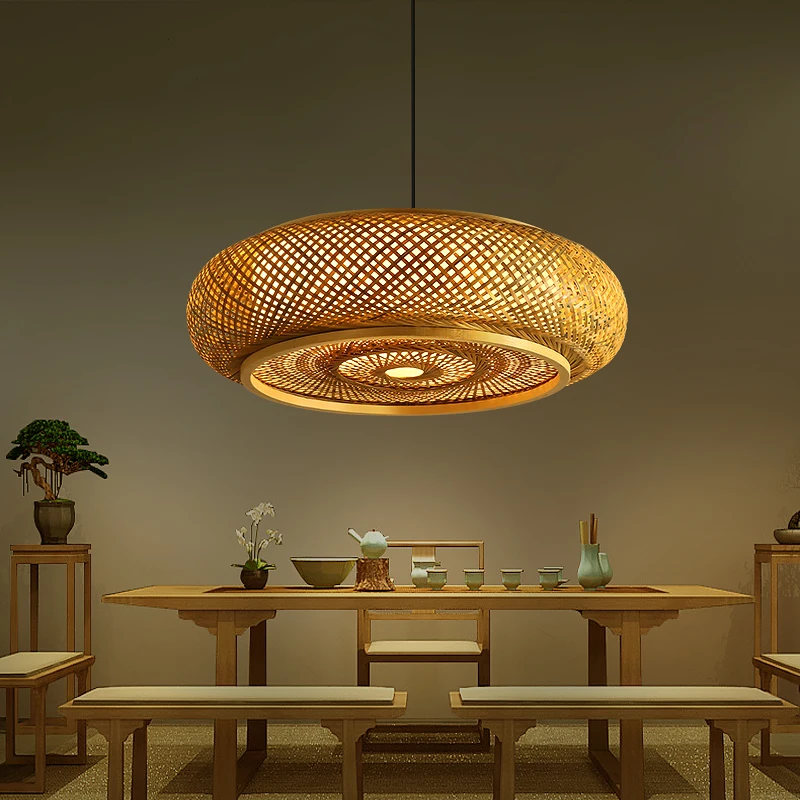 

Bamboo chandelier Internet celebrity bed and breakfast tea room nostalgic decorative lamp Japanese antique restaurant lamp