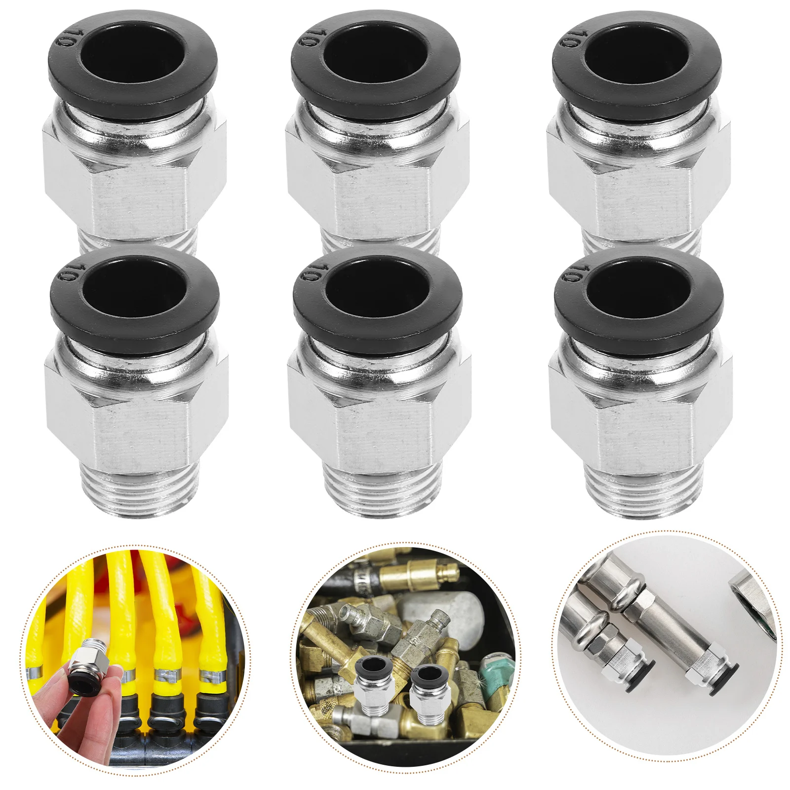 

10pcs Quick Connect Fittings 1/4" Npt Push In Air Fitting For Pneumatic Tools Air Hose Connection Durable Push To Connect