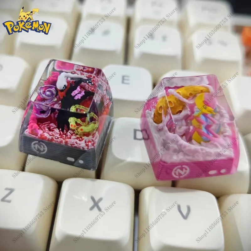 Pokemon Anime Keycap pájaro legendario Articuno resina transparente estereoscópico personalizado Teclado mecánico llaves accesorios regalo