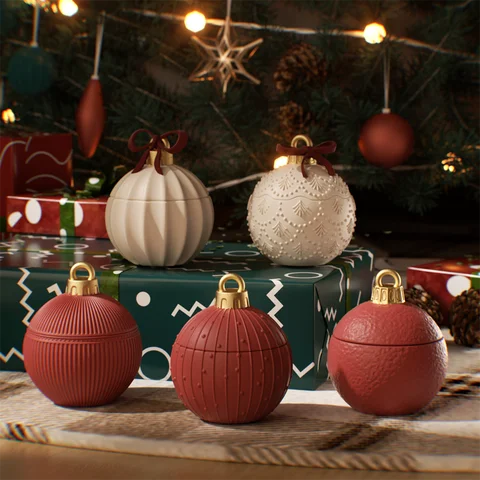 Pot de bougie scintillant en béton, moule en Silicone, Jesmonite, recharge de bougie de 4 oz, décoration de noël pour la maison