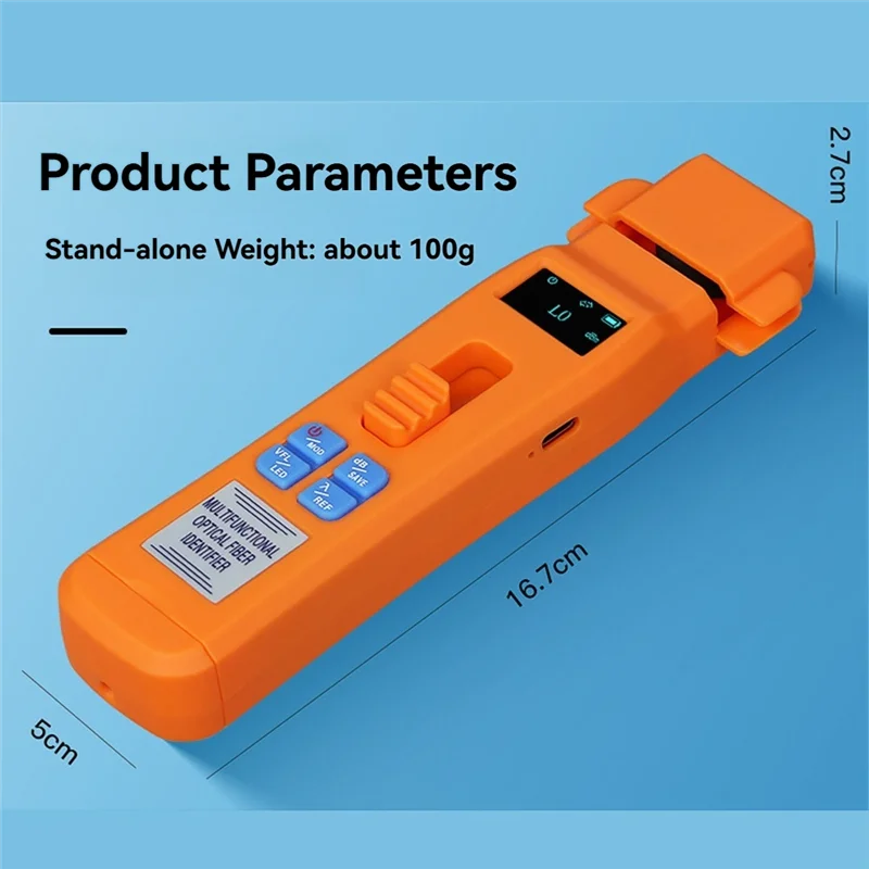 Identificatore di fibra ottica attiva affidabile e ricaricabile Tester per cavi in fibra live Strumento FTTH OFI integrato in OPM/VFL/LED, Ac ricaricabile