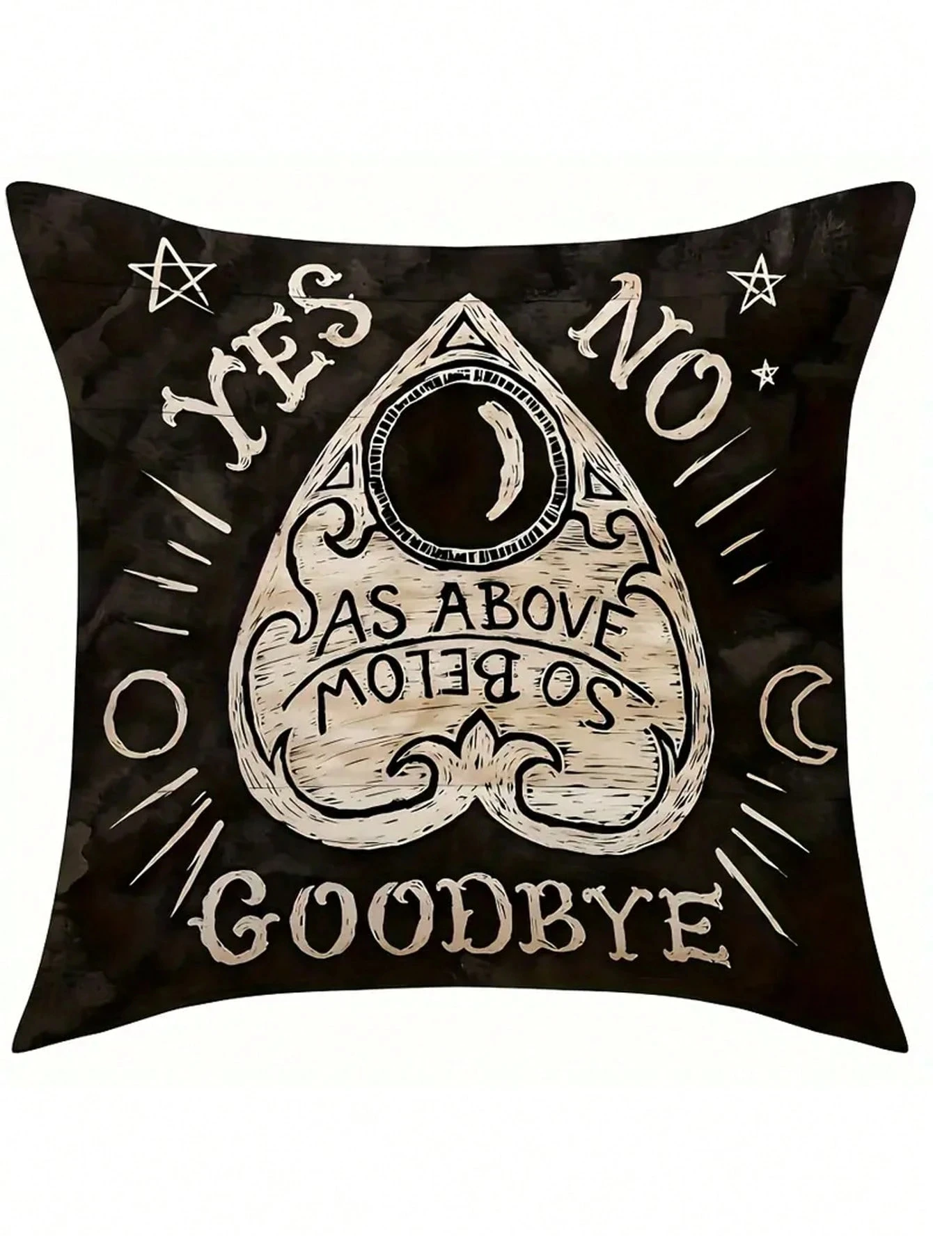1pc Mystic Witchy Tarot Black Cat Skull Throw Pillow Cover 2D Double-Side Print Polyester Cushion Case for Home Sofa Gothic Deco