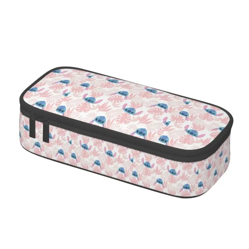 Imagem -02 - Bolsa de Lápis de Grande Capacidade para Meninas e Meninos Lápis Personalizado Folhas Desenhos Animados Bolsa de Papelaria Estudantes