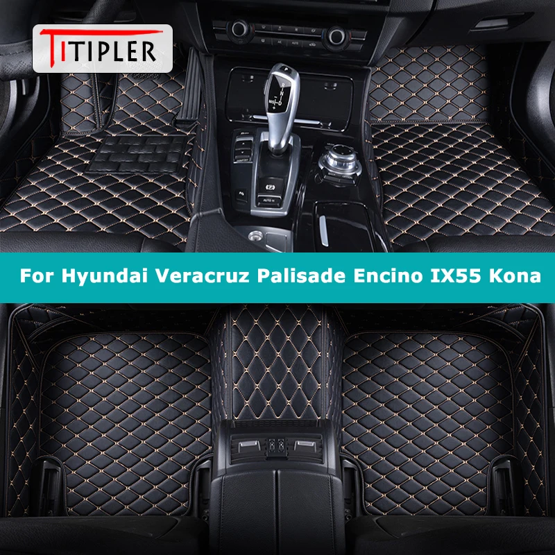 

TITIPLER Custom Car Floor Mats For Hyundai Veracruz IX55 Palisade Encino Kona Auto Carpets Foot Coche Accessorie