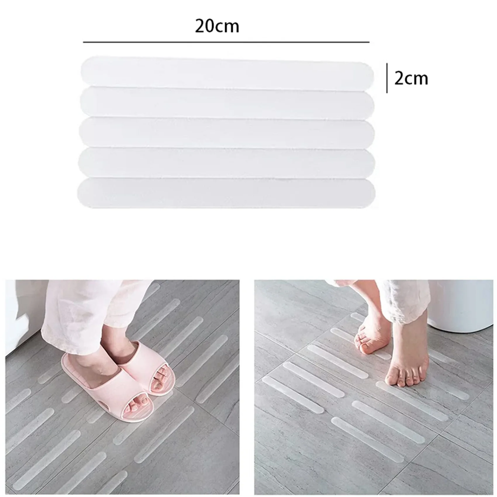 A69e50pcs Anti-Slip Strips Safety Shower Treads Stickers Bathtub Non Slip Stickers Stair Step Anti Slip Tape 7.87Inch