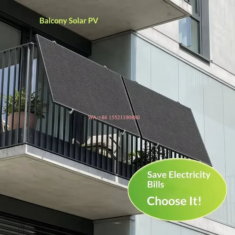 WMWMNU for LOXENY JJF-ESK800 Pro 800W No Assembly Balcony Solar System 2x450W Panels Micro Inverter Foldable Bracket Plug