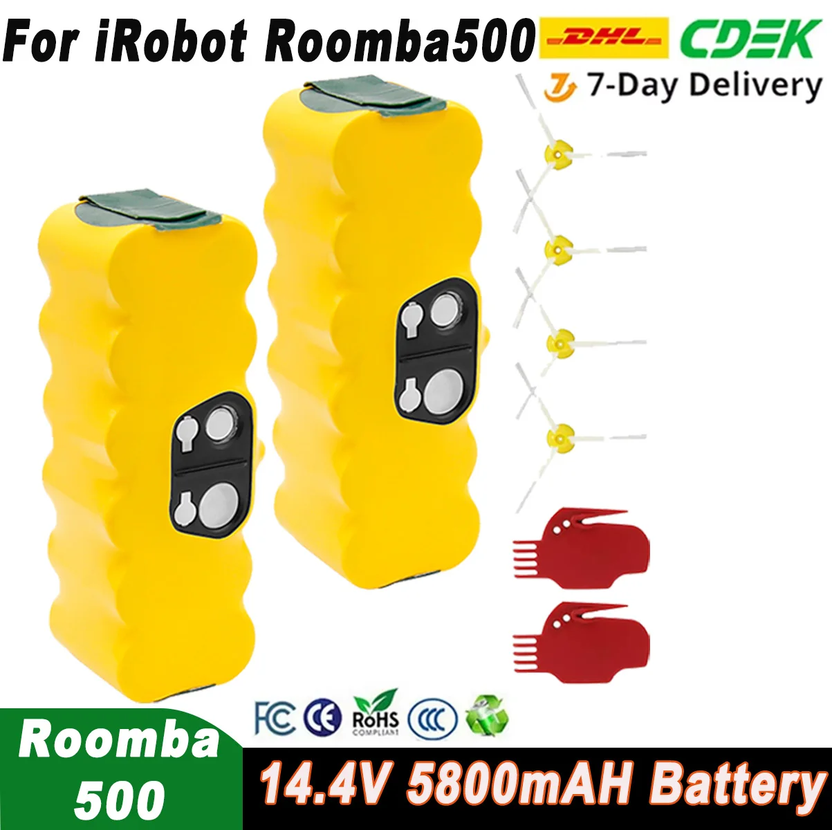 

For iRobot Roomba500 5800mAh 14.4V Battery For Roomba Vacuum Cleaner 500 600 700 800 900 595 620 890 Series Rechargeable Battery