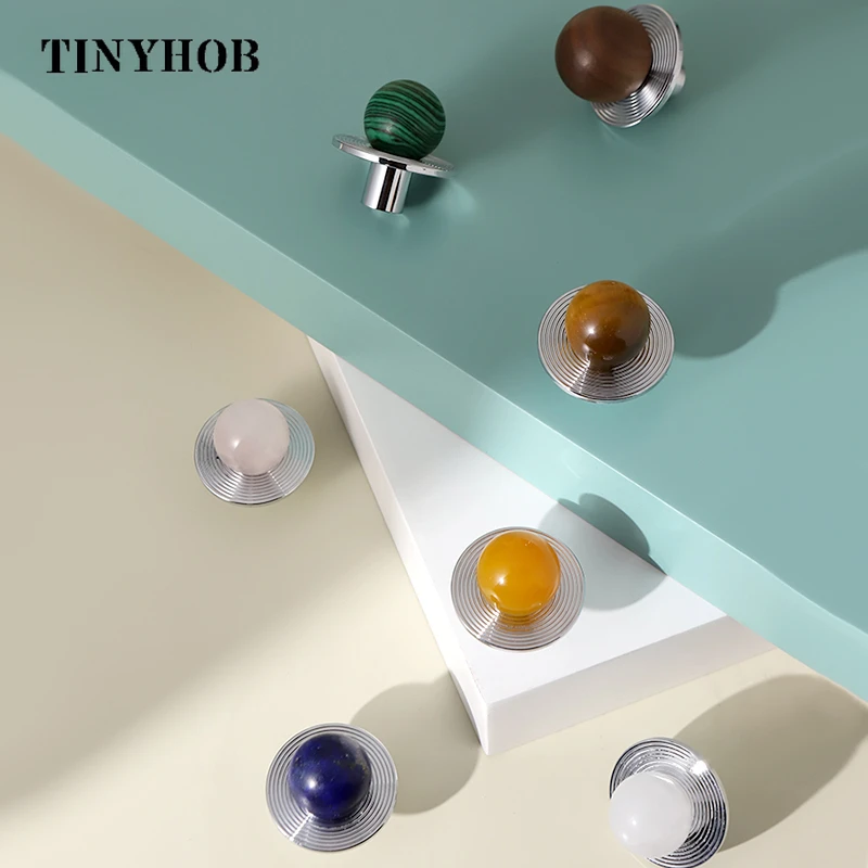 Pink Natural Crystal + Bright Chrome Brass Cabinet Knob Handle Dresser Knobs Drawer Pulls Elegant Green Furniture Hardware