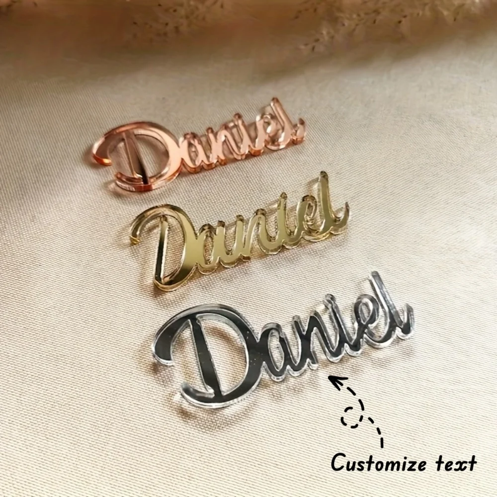 Custom Mirror Acrylic Name Cards Personalized Name Place Cards Wedding Dinner Table Plate Decor Birthday Graduation Party Favor