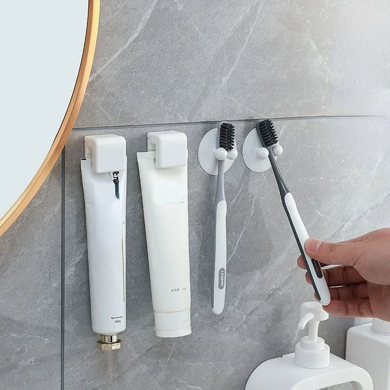 Wall Mounted Suction Cup Electric Toothbrush Holder Punch Free Cute Collection Rack Hook Storage Rack Toothpaste Dental Rack