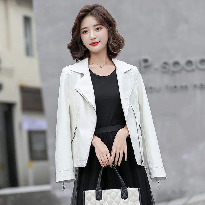 2025年春秋新作 Sle Haifeng 本革ジャケット レディース ショート丈 バイクジャケット スリムフィット スーツカラー スモールコート