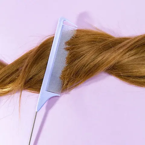 Pro Spetsig Svans Salong Frisör Hårstyling Antistatisk Kam Hårborste Stålnål Stift Rått Svans Kammar Barbertillbehör 10 best sales guld hårborste - №5