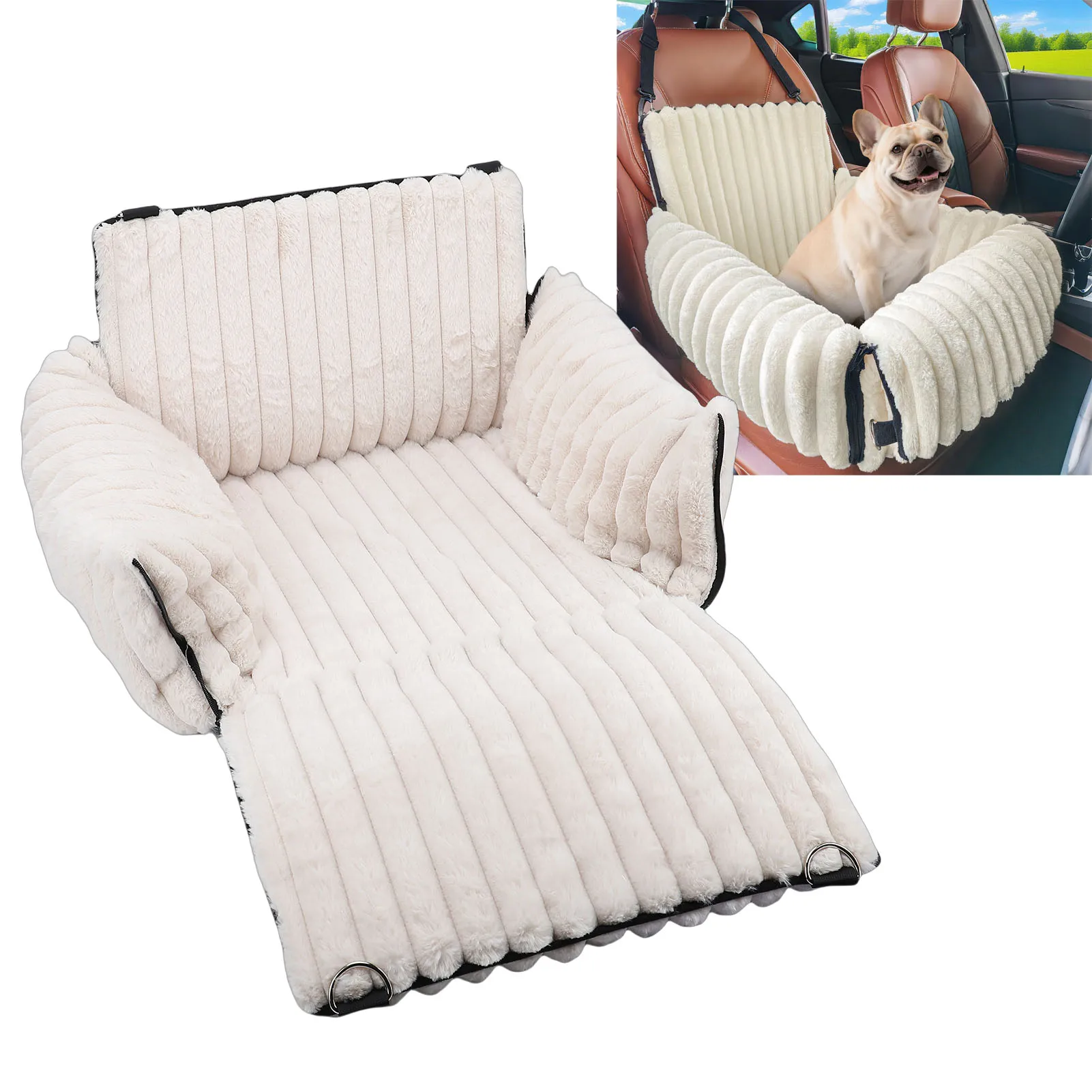 Dog Car Seat Semi Enclosed Design Foldabble Detachable Washable Portable Pet Car Seat Booster