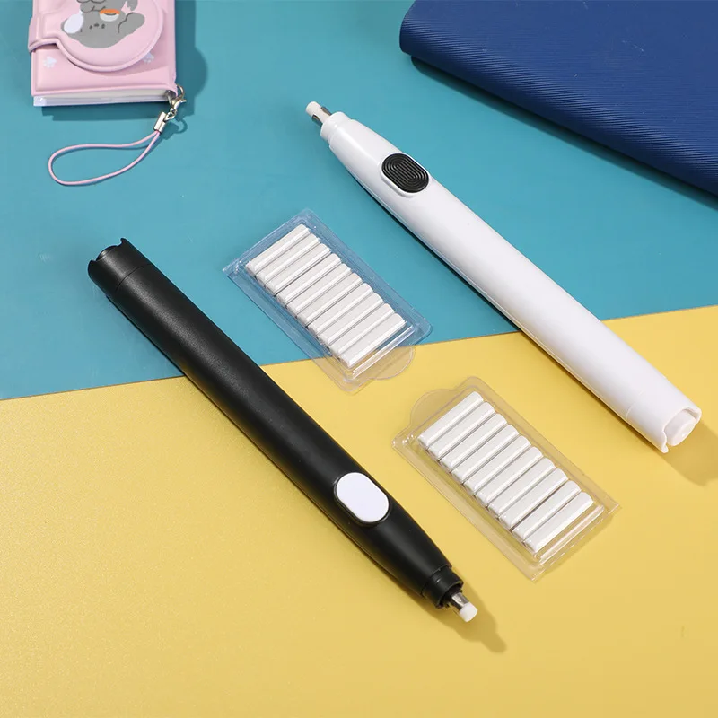 ممحاة مطاطية كهربائية قابلة للتعديل مع عبوات مطاطية طاقة البطارية لرسم الرسم ومحو لوازم القرطاسية المدرسية