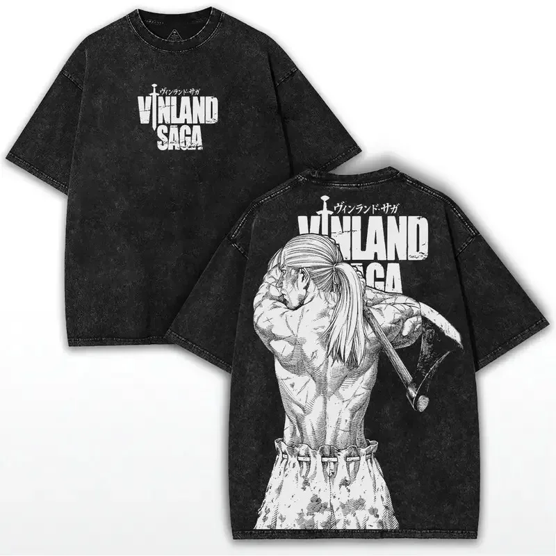 Askeladd Vinland Saga Anime gráfico camiseta Harajuku Vintage lavado producto caliente camiseta hombres mujeres ropa lavada moda Retro