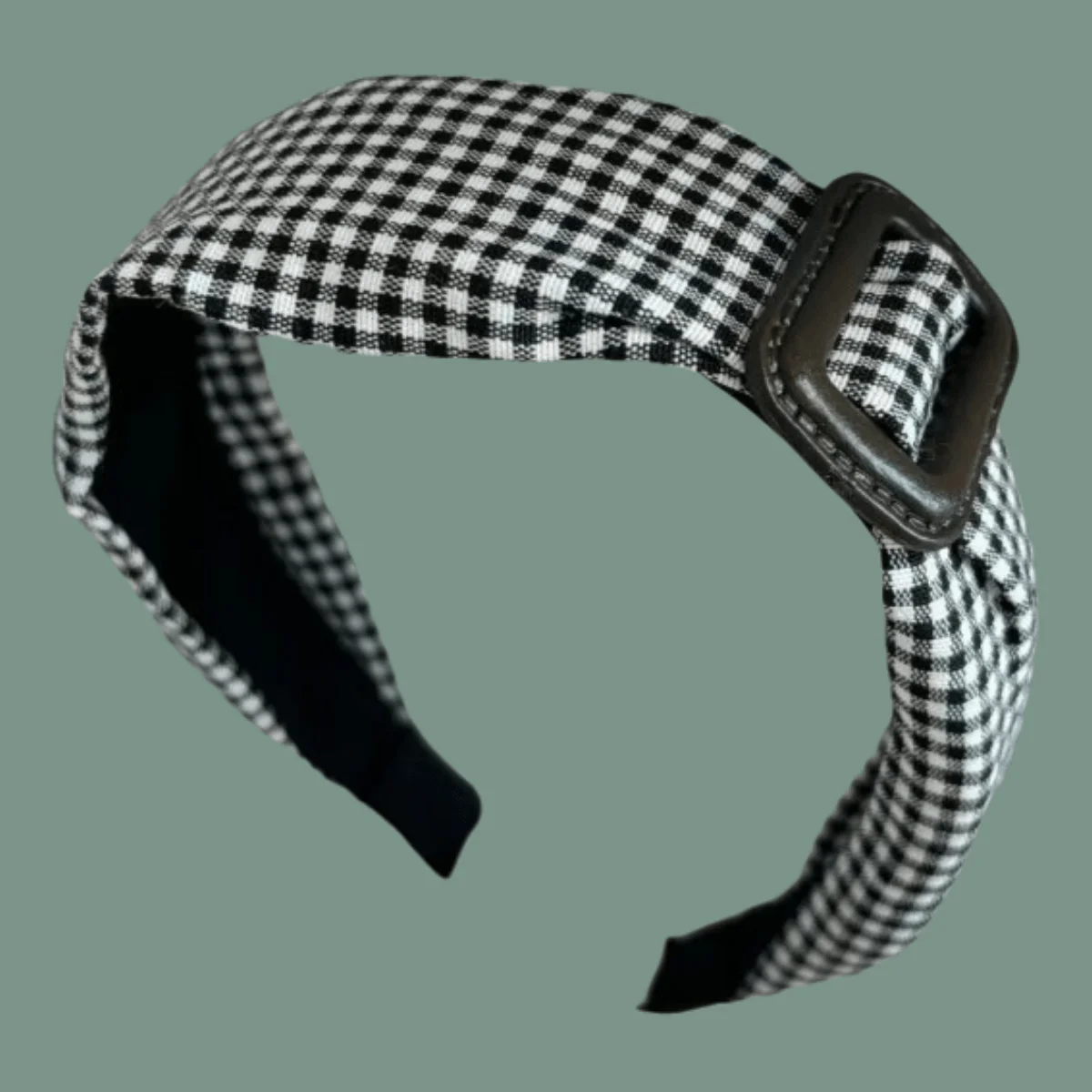

High Crown Checkered Hairband Headband, Black White British French Style Hair Hoop, Non-Slip Party Daily Hair Accessories