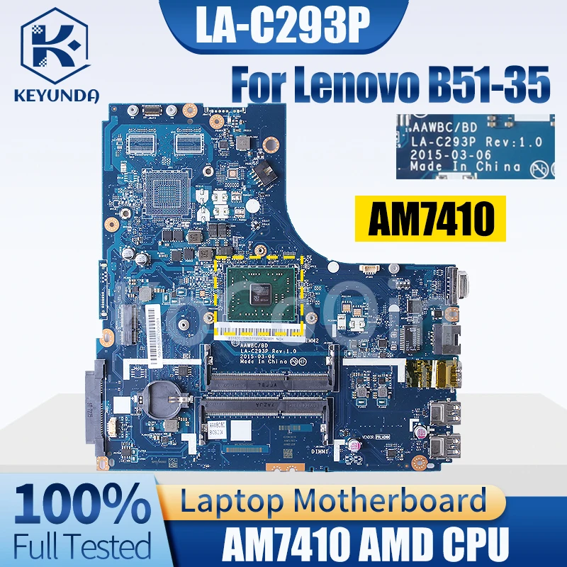 AM7410 For Lenovo B51-35 15Inch Notebook Mainboard AAWBC/BD LA-C293P 5B20J2280011 5B20J2286311 Laptop Motherboard Test