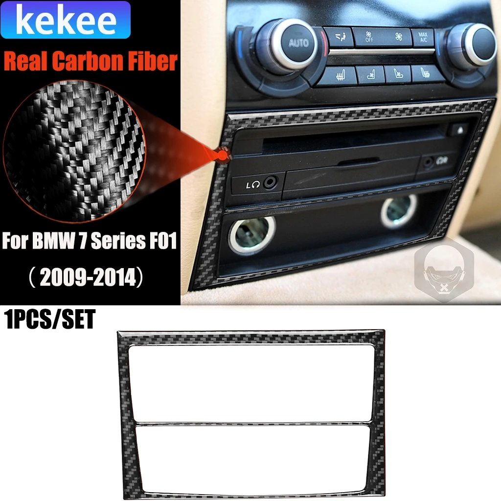 

Carbon Fiber Car Accessories Rear Storage Interior Trim Cover Soft Sticker For BMW 7 Series F01 730li 740li 750li 2009-2014