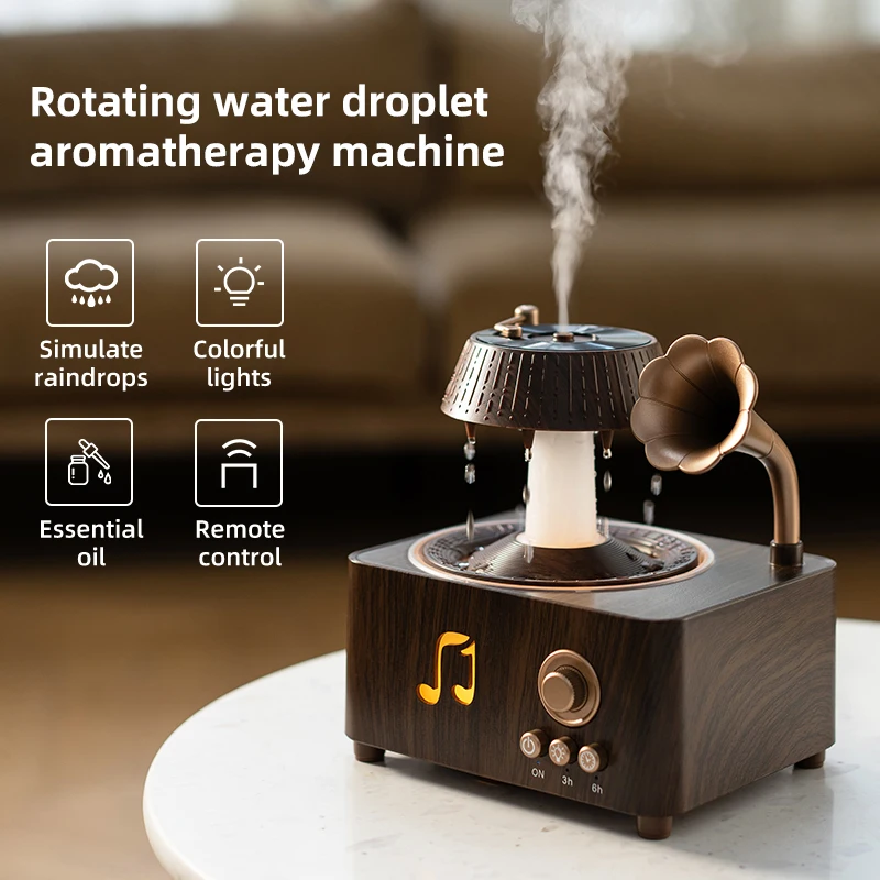 

1PC Wall Plug Rotating Raindrop Aroma Diffuser also Essential Oil Diffuser with Colorful Lights and 2-level Timing for Home