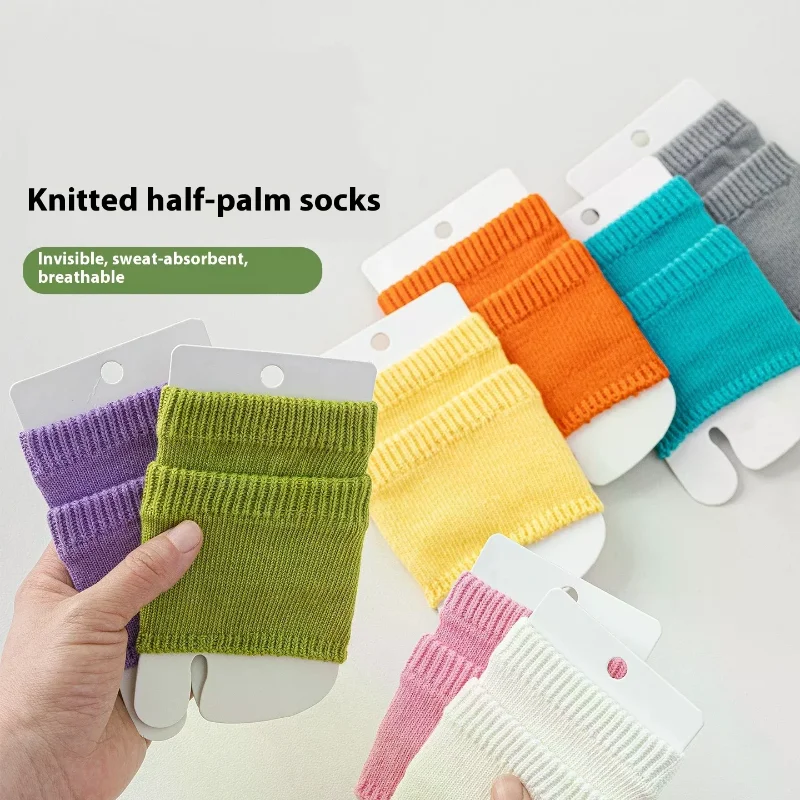 

Y2K Candy Color Women Summer Japanese Flip-flops Socks Forefoot Half Foot Two Toed Socks Female Breathable Cotton Socks