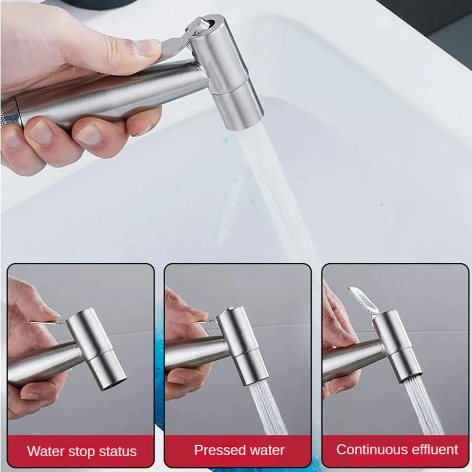 Rociador Bidé de Mano Inoxidable - Ducha y Grifo para Inodoro - imagen 5