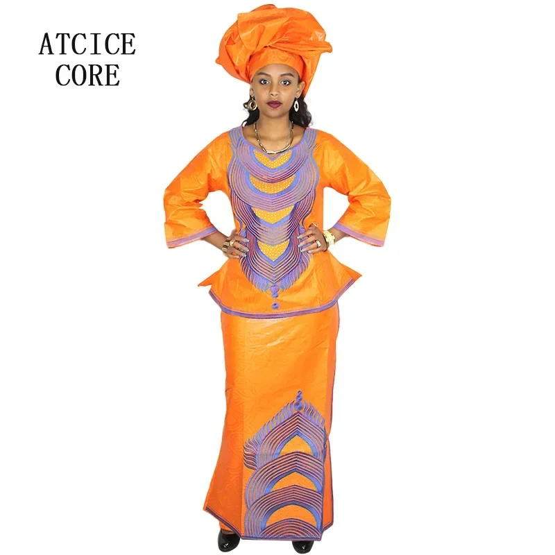 African Dresses For Women Dashiki  Dresses Bazin Riche Traditional African Clothing Long Sleeve For Ladies
