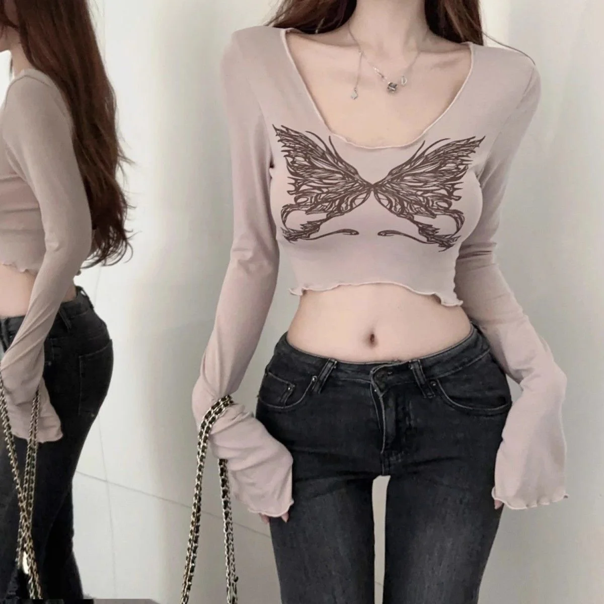 Crop Top T-shirts Geel Lichtgewicht Glad Ontspannen Knoop Elasticiteit Positief Comfortabel Zacht Licht Bodems Prevalent Dames