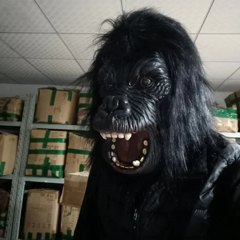 2025 HalloweenKoning Kong Masker Horror Dier Gorilla Aap Masker Nieuwintang Cosplay Kostuum Hoofddeksel Dier Feest Chimpansee