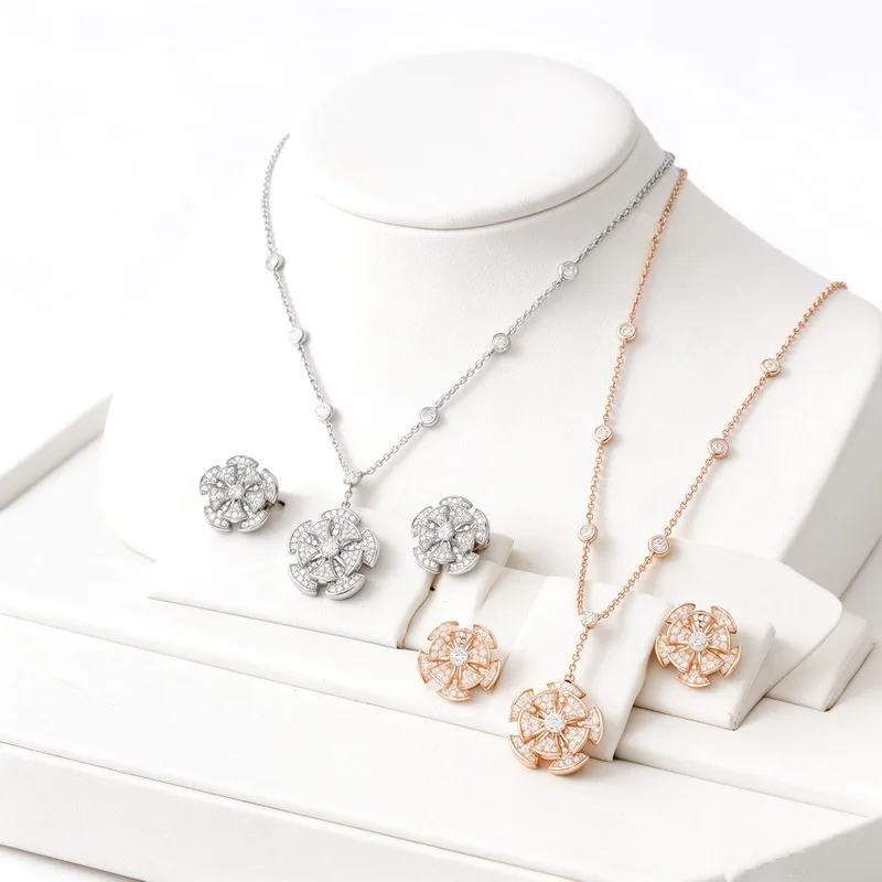 vintage-fashion-style-necklace-earrings-women-lady-inlay-full-cubic-zircon-double-decker-fan-shaped-pendant-party-jewelry-sets