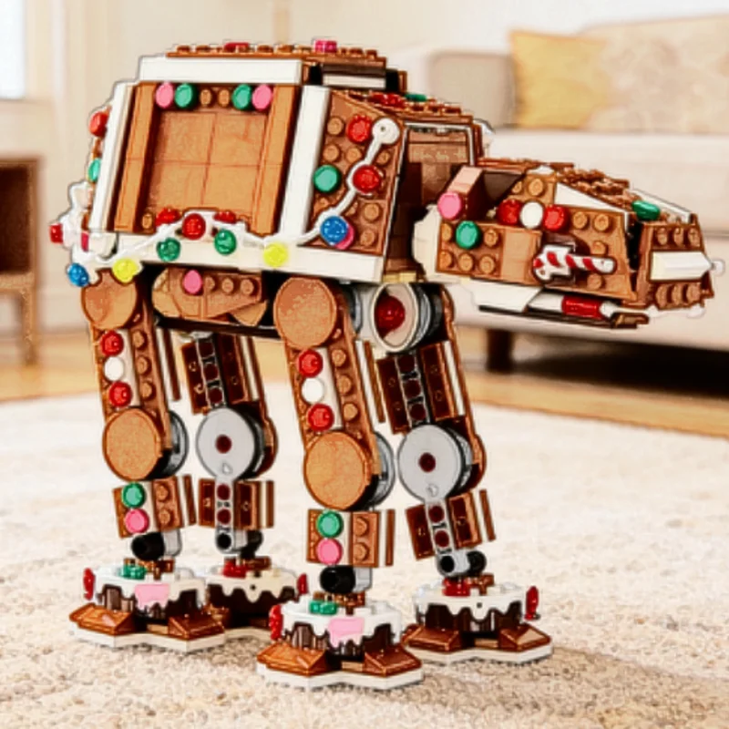 697pcs 2026 New Motorized At-at Walker Building Blocks Interstellar Conflict Battle Model Diy Assembly Desktop Display Ornament