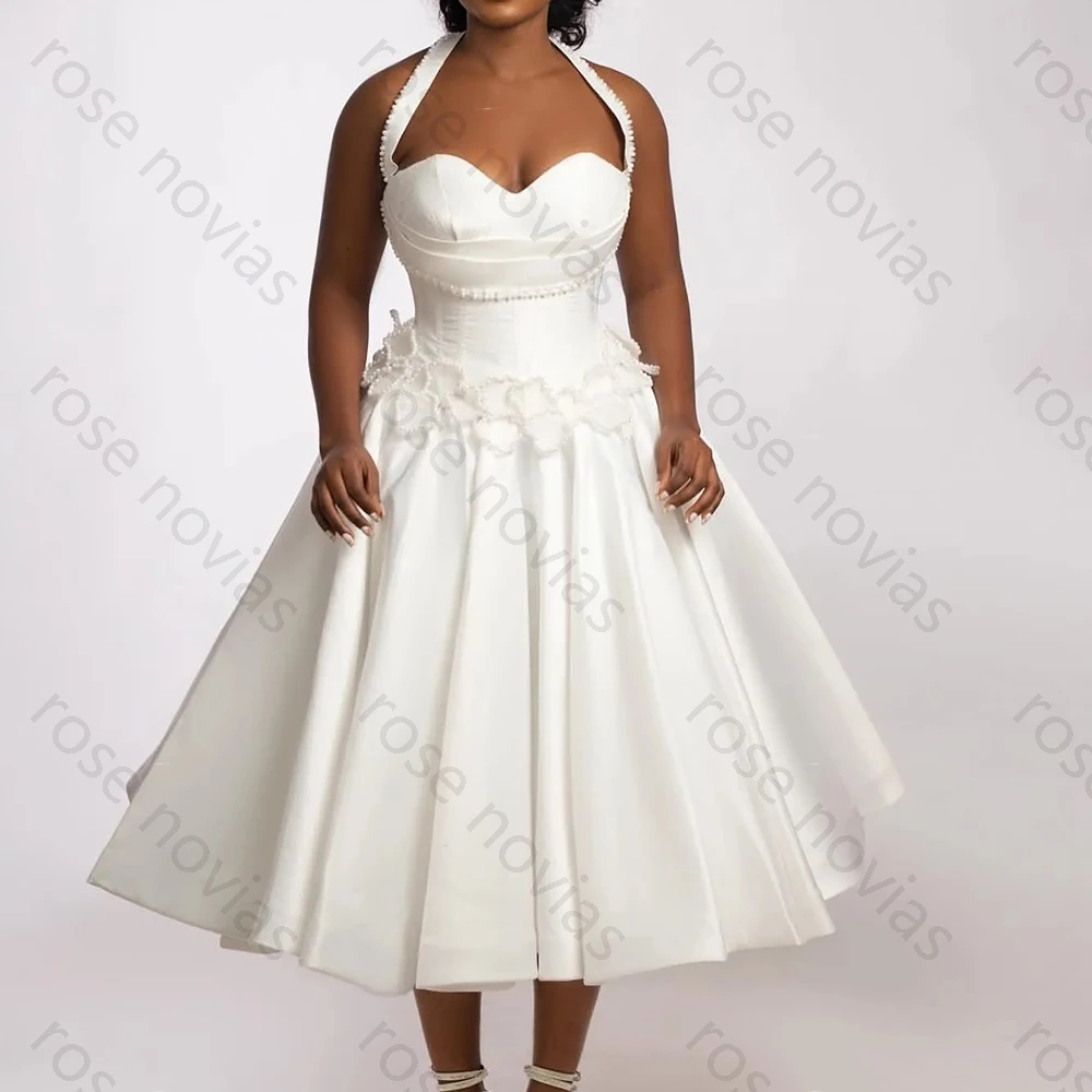 Customized High Quality Satin Elegant Wedding Dresses Sweetheart Beadings Elegant for Floor-Length A-Line for Formal Party Dress