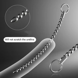 Stainless Steel Urethral Beads Sounding Massager Insert Catheter Penis Plug Urethra Dilator Male Gay Stimulator Sex Toys for Men