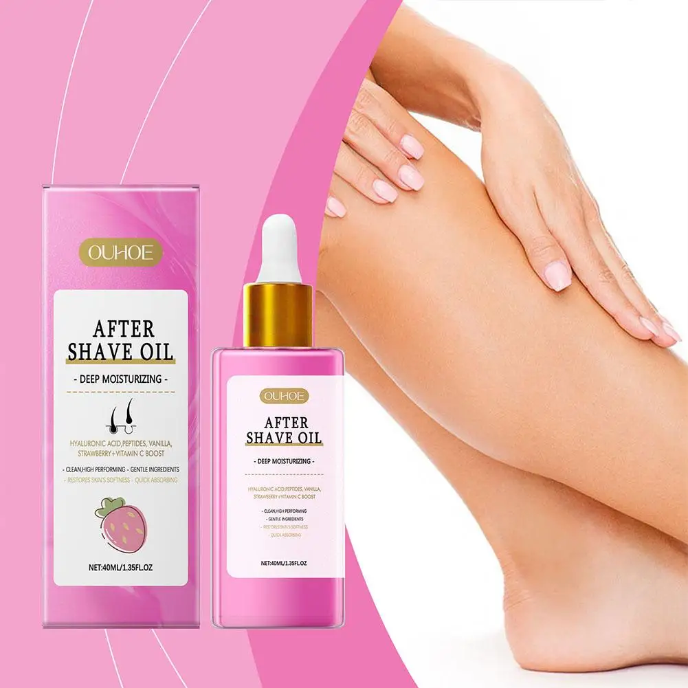 40ml Strawberry After Shave Oil Soothing Post Hair Removal Repair Essence Deep Moisturizing Body Care Serum