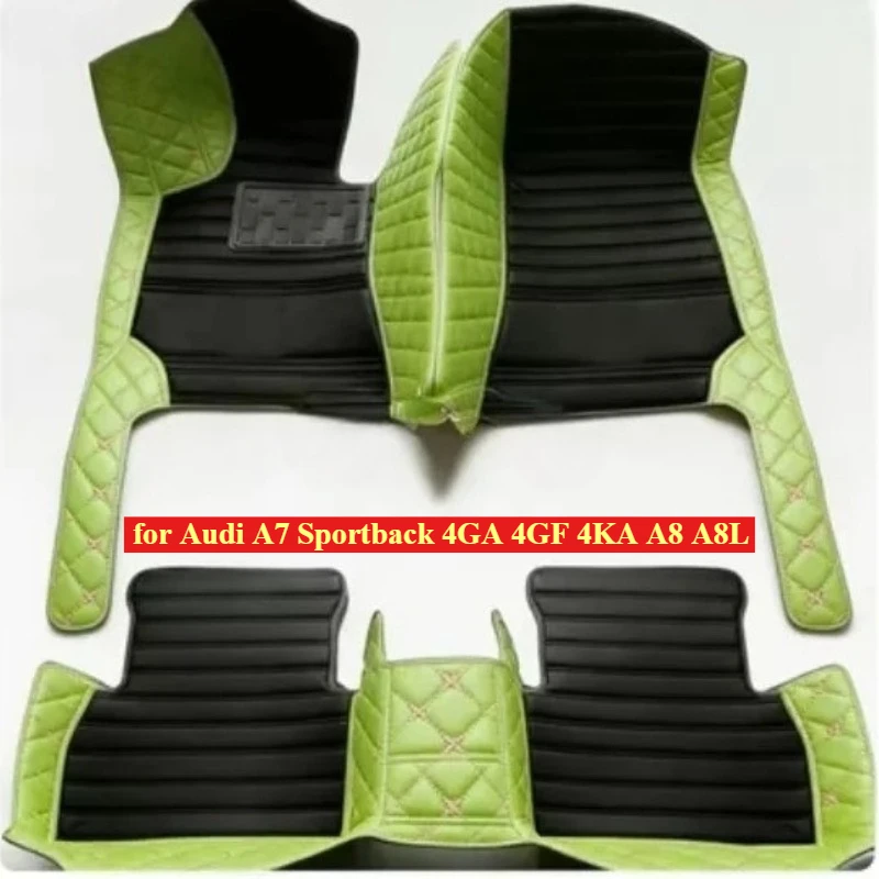 Custom Car Floor Mats For Audi A7 Sportback 4GA 4GF 4KA 2019-2025 A8 A8L Accessories 100% Fit Leather Carpets Rugs Foot