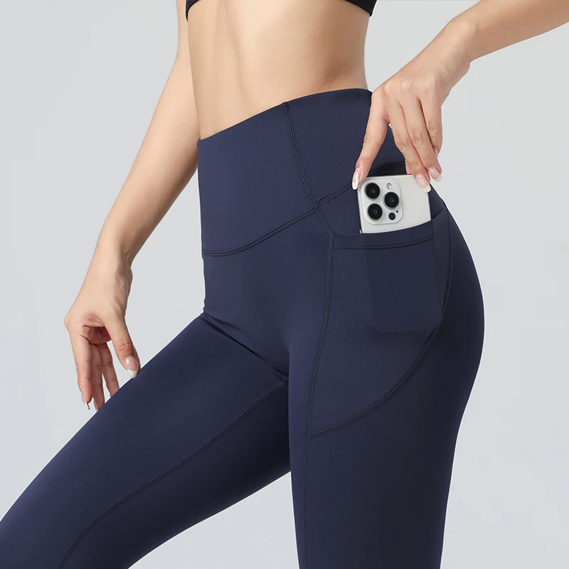 high quality custom fitness workout yoga high waist butt lifting gym sport women running leggings with pockets