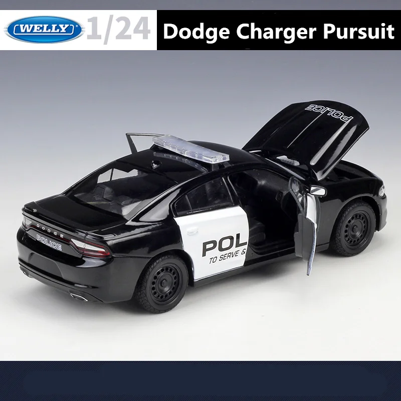 WELLY 1:24 2016 Dodge Charger Pursuit Alloy Police Car Model Diecasts Toy Metal Sports Car Model High Simulation Gifts