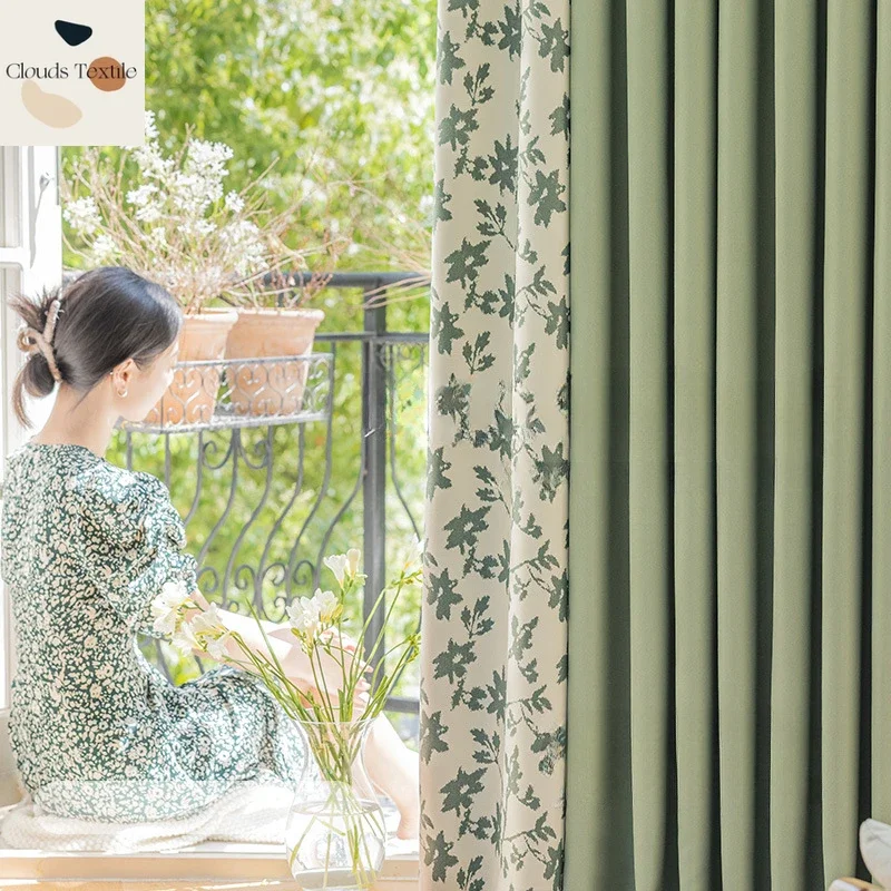 

French Multi-color Printing High Precision Full Blackout Curtains for Living Dining Room Bedroom Light Luxury Modern Window