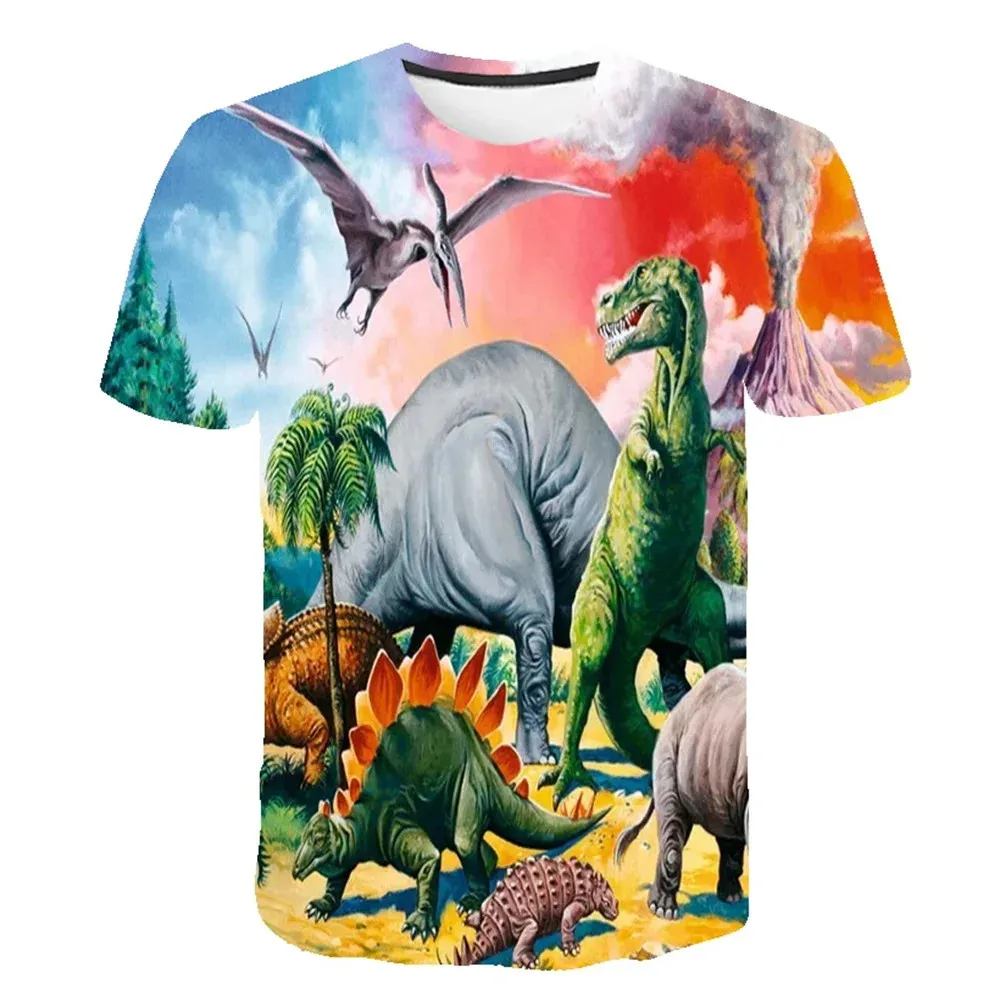 Boys Summer Clothes Dinosaur Clothes Kids for Birthday from 8 to 10 Years Children\'s Clothing for Girls Animals Graphic T Shirt