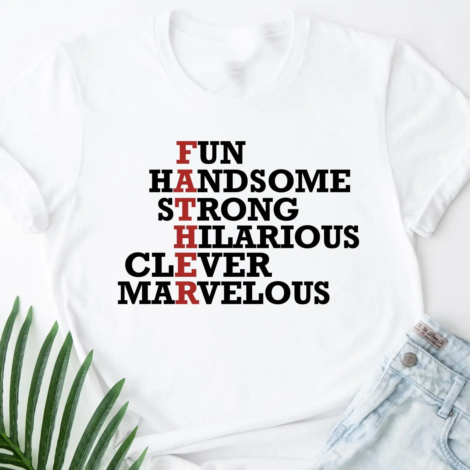 FATHER Definition Funny T Shirt Father's Day for Dad Casual  Praise Words Handsome Strong vintage Washed designer clothes homme