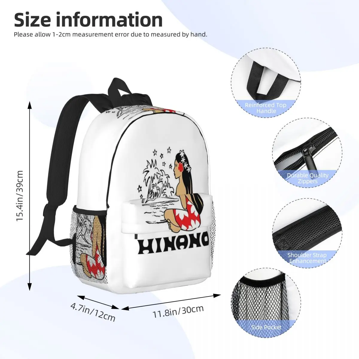 Hinano Tahiti Backpack Student BookBag Children School Bag Laptop Shoulder Bags for Men Women