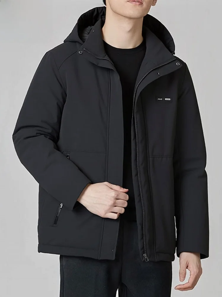 

Мужская зимняя куртка Paul 2025: утепленная, с капюшоном, на пуху и хлопке, теплая рабочая одежда, молодежный стиль, полиэстер