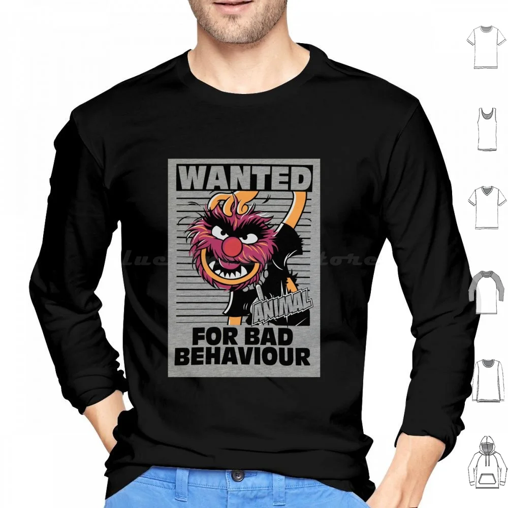 Se Busca Hoodies Long Sleeve Caricature Cartoon Funny Cut