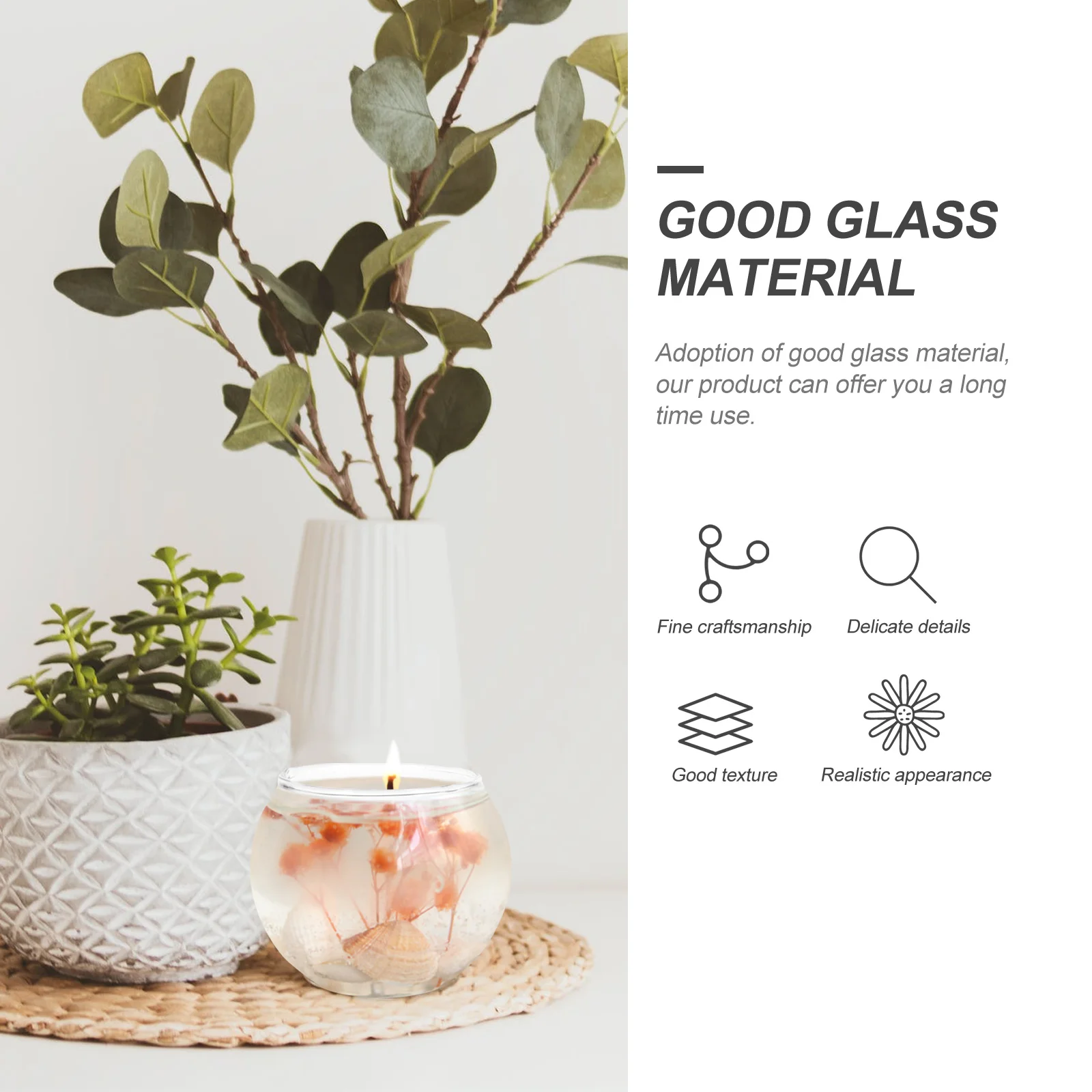 

2 Pcs Decorative Candleholder Tealight Candles Holders Home Supplies Cups Container Glass Lamp